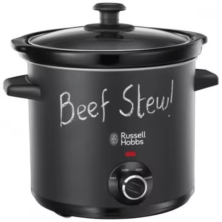 Russell Hobbs Olla De Cocción Lenta Chalkboard 24180-56 | Capacidad De 3,5L, 3 Temperaturas, Cazuela De Cerámica, Tapa De Cristal, Revestimiento De Pizarra, Fácil Limpieza, Color Negro - 1