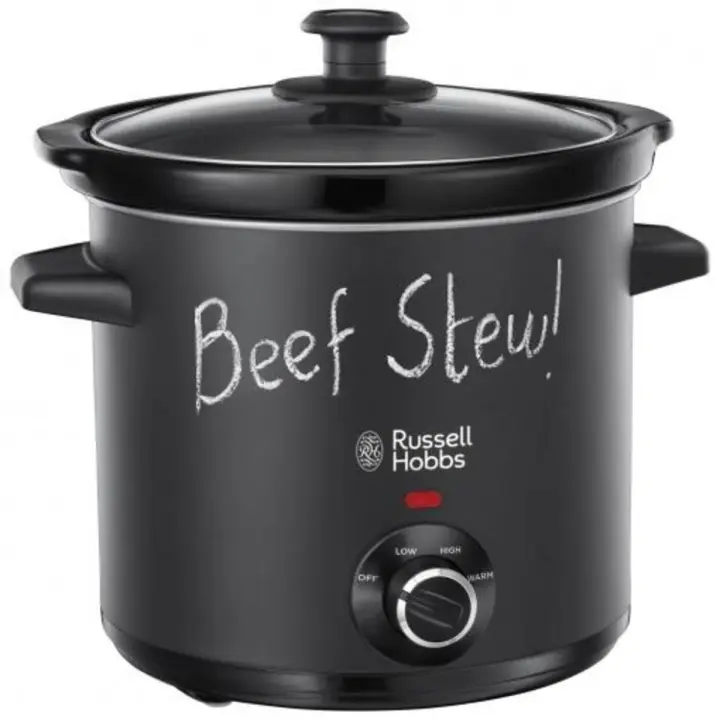 Russell Hobbs Olla De Cocción Lenta Chalkboard 24180-56 | Capacidad De 3,5L, 3 Temperaturas, Cazuela De Cerámica, Tapa De Cristal, Revestimiento De Pizarra, Fácil Limpieza, Color Negro - 1