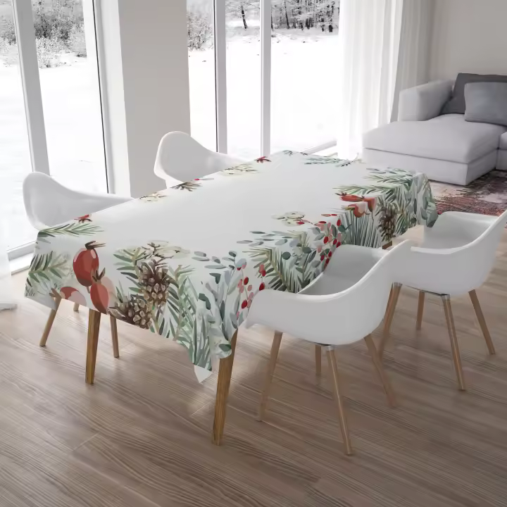Tesson - Mantel 100% algodón con motivos navideños, diseño original. Ideal para vestir su mesa en cualquier estación del año - 1