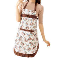 Delantal Floral Para Mujer Con Bolsillo Resistente Al Agua Y Grasa Para Cocinar Y Hornear Anti-suciedad Para La Cocina - details 1
