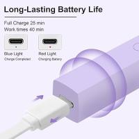 2PcsMini Lámpara UV Led Uñas, 3W Secador de Uñas Portátil y Recargable para Esmalte de Uñas de Gel, 2 Temporizadores 20s/60s, Pequeña Lampara Uñas Semipermanentes para Hogar y Salón, Morado - details 3
