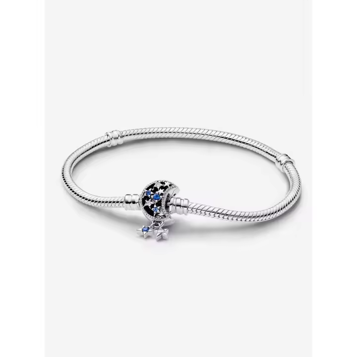 Pandora - Pulsera Pandora Moments with Cierres de Luna brilliant y Cadena De Serpiente-Plata de Ley - 1