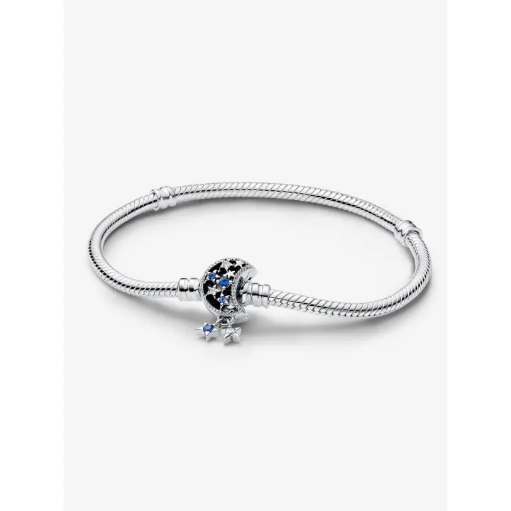 Pandora - Pulsera Pandora Moments with Cierres de Luna brilliant y Cadena De Serpiente-Plata de Ley - 1