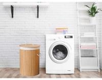 HOGUITA-Cesto de Bambú con Tapa para Ropa Sucia, Cubo Plegable para Colada de Lavandería con Asa de Cuerda, Cesta Redonda Plegable Ideal para el Hogar, Ropero de Bambú Funcional y Práctico para Organizar tu Espacio de Lavandería - details 7