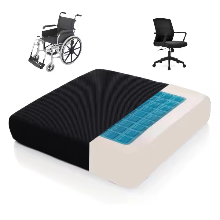 DaymandCare | Cojin Antiescaras Viscoelastico | Incluye Funda Extra | CojIn antiescaras para Silla de Ruedas | Cojin Silla Oficina | Cojin coxis | Cojines antiescaras | Cojin Asiento Coche - 1