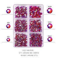 Kit De Diamantes Champagne Para Uñas Con 6 Cuadrículas De AB Cristales Planos Para Arte De Uñas Y Diseño De Manicura DIY Colores Mixtos - details 2