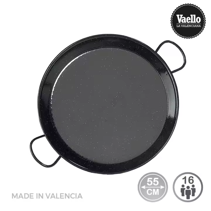 Paellera tradicional acero esmaltado ø55cm (16 personas). vaello - 1