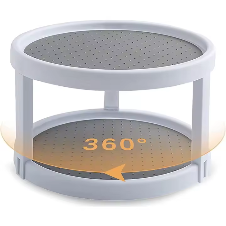 Estantes de especias de 2 Niveles, organizador giratorio, soporte para condimentos, Organizador de cocina de Doble Nivel, estante de almacenamiento de artefactos - 1
