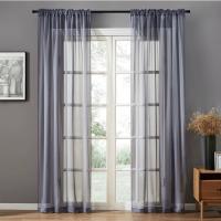 Double string of light-transmitting white gauze curtains gauze curtains drape semi-light-blocking balcony thin window gauze floating window Nordic transparent - details 4