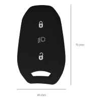 Banner - Funda silicona mando llave de coche 3 botones compatible con Peugeot negro