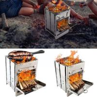 Mini Horno De Camping De Madera Cuadrada Para Exteriores BBQ Grill Plegable Para Sobrevivencia En La Naturaleza Y Picnics Ajustable Y Fácil De Limpiar - details 1