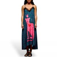 Anabel Lee - Vestido Pantera Rosa Animal Print Leopardo Azul y Negro - details 4