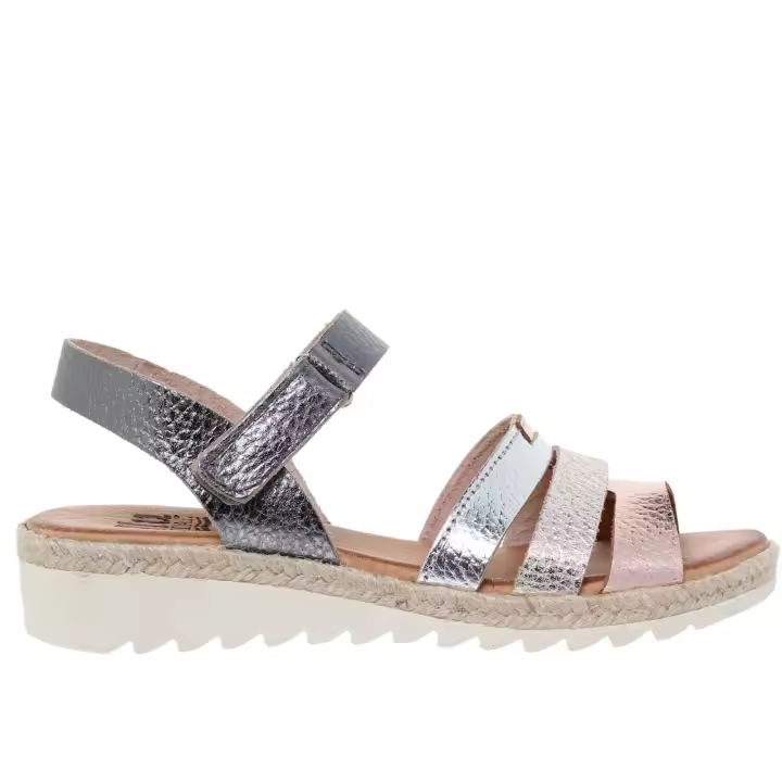 Sandalia Tiras Mujer piel Metal Blusandal - Fabricadas en España - 1