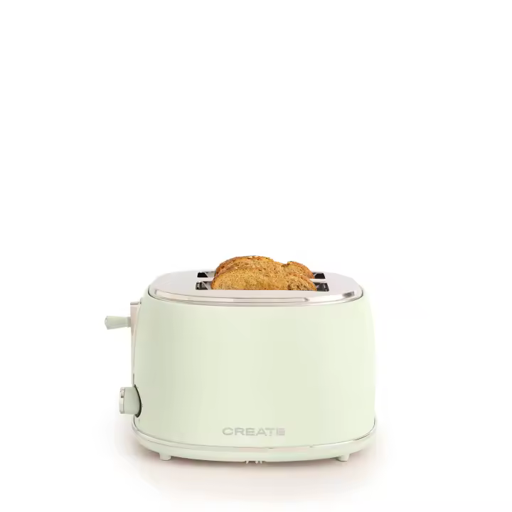 CREATE  - Tostadora de pan para rebanadas anchas, 850W, 3 programas preinstalados  - TOAST RETRO STYLANCE S - 1