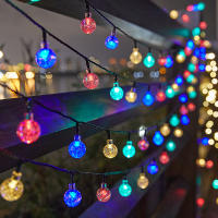 Luces De Hilo De Faeir De Cristal Solar 5M20L Impermeables Para Decoración De Navidad Camping Jardín Fiesta - details 1
