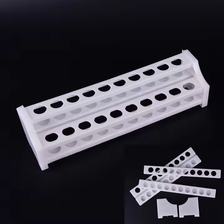 Estante De Prueba En Plástico Con 20 Agujeros Para Tubos Centrifugados Blanco Equipamiento De Laboratorio Suministros De Laboratorio - 1