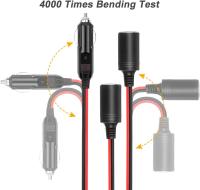 Adaptador De Encendedor De Coche Randpow 1 a 4 Con Tubo De Seguridad De Vidrio Y Fusible De 15A Enchufe De Carga De 2 Maneras Splitter De Plástico Y Metal De Alta Calidad - details 3