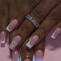 24Pcs Uñas Postizas De Ballet Blancas Con Gradiente Full Cover Art Nails Presión En Uñas Artificiales Acrílicas Removibles Para Fiesta - details 26