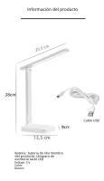 Lámpara De Escritorio LED Recargable 6000mAh Con Luz Nocturna Protección Ocular Táctil Plegable Dimmer Continuo USB Moderna - details 11