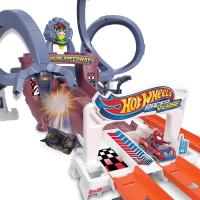 Hot Wheels  pista Telaraña de Spider-Man de RacerVerse, con dos pilotos, +4 años (Mattel HPL34) - details 2