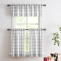 Cortinas a Cuadros 132x38cm 1 Pieza 68x60cm 68x91cm 2 Piezas Translúcidas Para Cocina Material 100% Poliéster Sin Capa Doble - details 10
