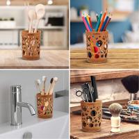 Porta Cepillo De Dientes De Bambú Con Soporte Para Vaso Y Drenaje Para Baño Y Oficinas Suministros De Decoración Y Organización - details 8