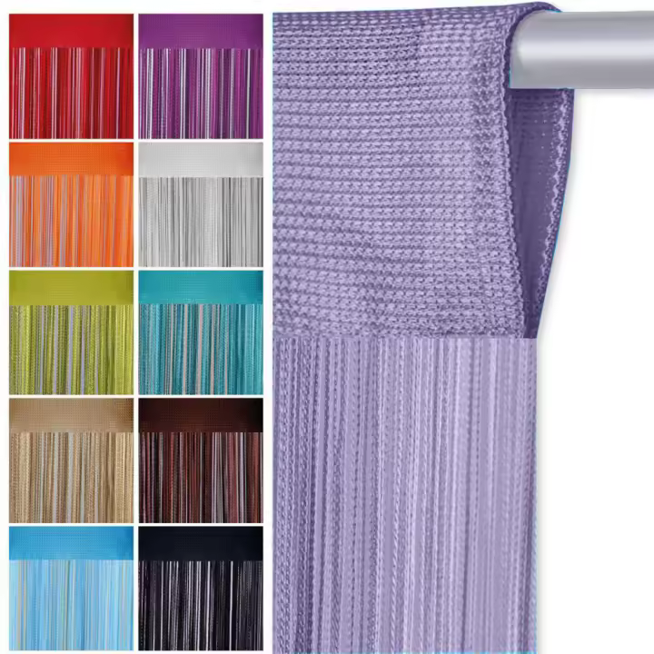 Cortina De Hilo 100CM X 200CM Para Separar Espacios En Sala De Estar Puerta Pared Ventana Con Trenzado Moderno Para Decoración Y Protección Solar - 1