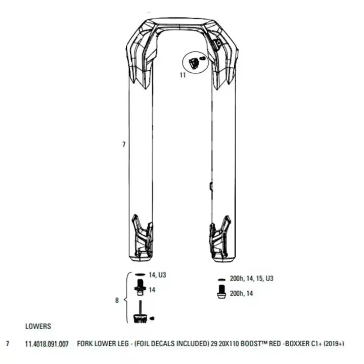Rockshox Horquilla Baja Boxxer C1 2019+ 29´´ Boost Ultimate - 1