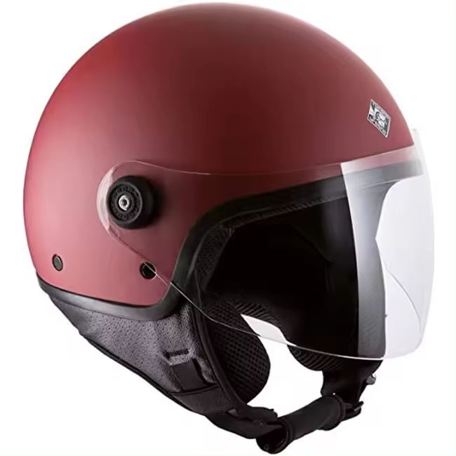 CASCO JET TUCANO EL JETTIN BIKING RED OPACO CON PANTALLA - 1