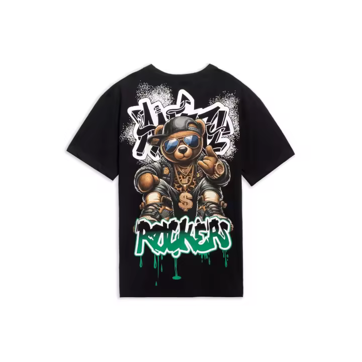 Camiseta Area Zero Negra Rocker Bear Oversized Tee - 1