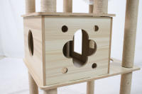 Cature, Árbol para Gatos, 185 cm de Altura, Rascador Multinivel con Casa y Plataformas, Color Beige, 60cm*50cm*185cm - details 8