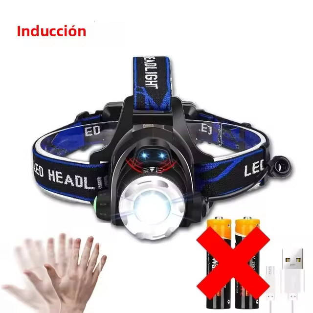 Linterna Frontal LED Potente Recargable USB/DC Para Camping Pesca Caza Fuente De Luz Super Brilla Resistente Al Agua Con Ángulo De Haz De 60° - 1