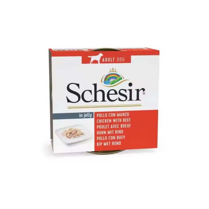 Schesir Lata Perro De Pollo Con Buey En Gelatina 150 Gr Pack - 10 X 150 Gr - 1