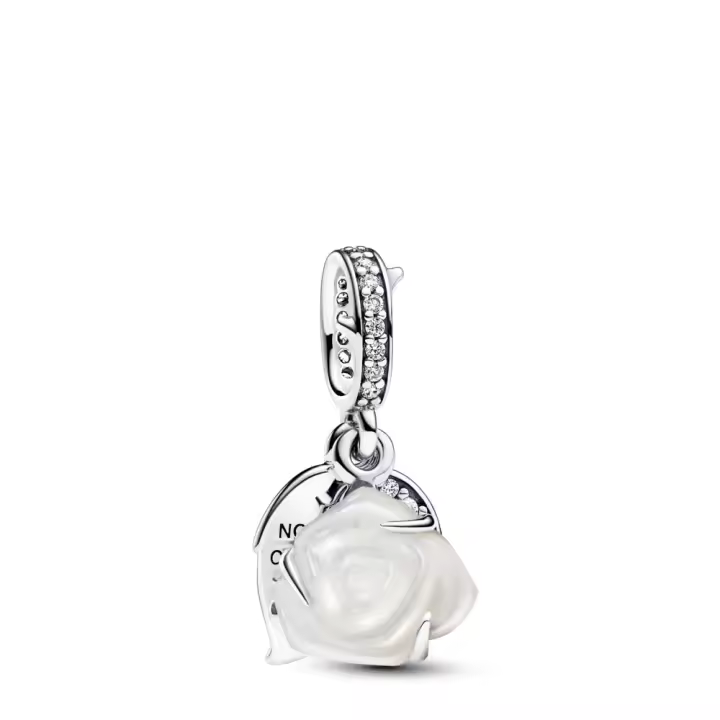 Pandora Charm Colgante Doble en plata de ley Rosa Blanca Floreciendo​ 793200C01 , para Mujer - 1