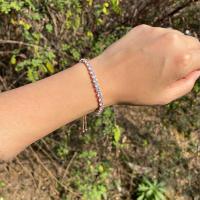 Pulsera de tenis clásica y brillante, cadena de muñeca de cristal, accesorios de mano ajustables, joyería para mujeres y niñas - details 0