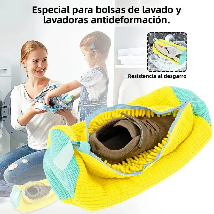 Bolsa De Lavar Zapatillas De Algodón Red De Lavandería Fácil Eliminación De Polvo Protege De La Deformación Organizador De Ropa Y Zapatos - 1