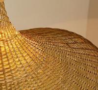 LED Ceiling Light Hand-Woven Rattan Chandelier Retro Creative Bird's Nest Woven Chandelier E27 Adjustable Height for Cafe Bar Living Room Tea Room Chandelier (Bamboo weaving) - details 3