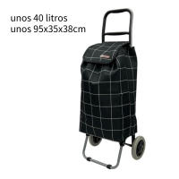 El diseño de celosía de dos ruedas del carrito de supermercado mide aproximadamente 40 L y aproximadamente 95 * 35 * 38 CM. - details 0