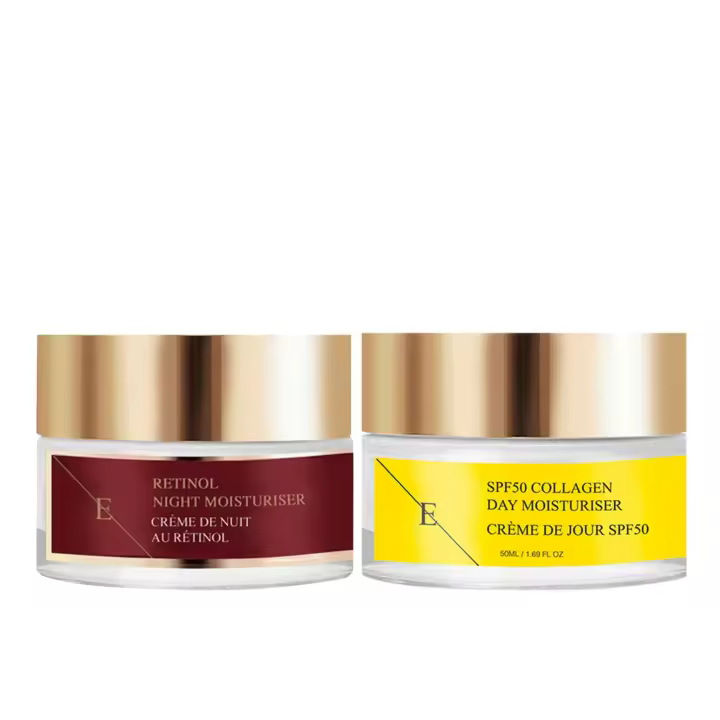 Crema hidratante de noche con retinol 50 ml + crema de día con colágeno FPS 50 50 ml - 1