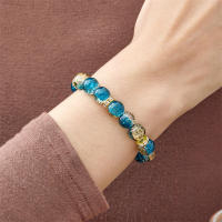Pulsera De Vidrio Colorido Para Hombres Y Mujeres 10mm Pulsera De Bolas Redondas Accesorios De Joyería Regalo Nueva Colección - details 3