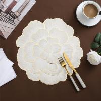 1pc Creativo Peony Estilo Nórdico Tapete De Mesa Decorativo Con Estampado Dorado PVC Antideslizante Impermeable Aislante De Calor Para El Hogar - details 2