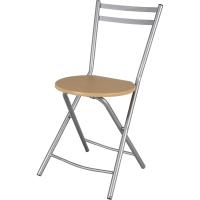 ARISE SHOP-Silla Metal Plegable con Respaldo,Silla de Metal con Base de Madera, Ideal para Cocina, Jardín, Salón - details 0