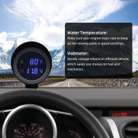 Gauge Digital LCD Para Coche 2 En 1 Con Medidor De Temperatura Y Voltaje Sensor De Temperatura Adaptador De Tubo Incluido - details 3