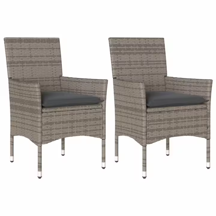 Sillones de Jardín con almohadas 2 UDS sintético Gris - 1