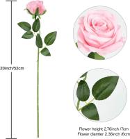 12pcs Arreglo De Rosas Artificiales Realistas Para Bodas Cumpleaños Y Más Decoración Floral Para El Hogar Y Arreglo De Flores - details 1