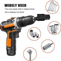 Adaptador De Enchufes Giratorio De 360° Para Destornillador Eléctrico Con Taladro Hexagonal 1/4" 3/8" 1/2" De Acero Cr-V - details 4