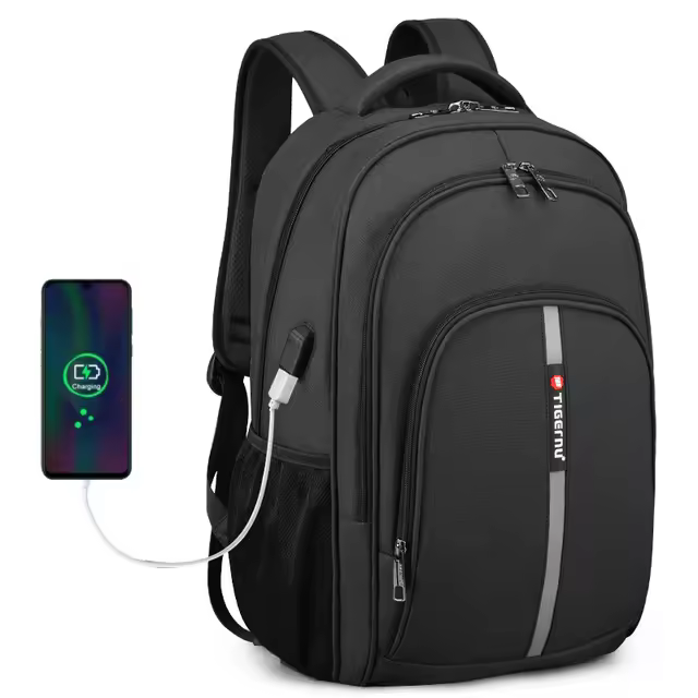 Mochila Grande De Alta Capacidad Con Garantía De Vida Para Laptop De 15.6 Pulgadas Mochila Antirrobo Para Hombres Bolsa Escolar De Viaje Con Compartment Interior Y Cinturón De Alivio De Presión - 1