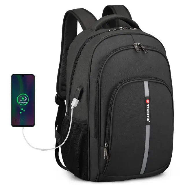 Mochila Grande De Alta Capacidad Con Garantía De Vida Para Laptop De 15.6 Pulgadas Mochila Antirrobo Para Hombres Bolsa Escolar De Viaje Con Compartment Interior Y Cinturón De Alivio De Presión - 1