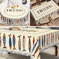 Mantel De Pescado Azul 1pc Decoración De Hogar Tema Oceánico Decoración De Verano Regalo Para Amantes De La Pesca Poliéster Impermeable Moderno - details 0
