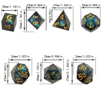 Juego De 7 Dados De Resina En Formas Poliedras Multicolor Para Juegos De Mesa Y Decoración Del Hogar Juguete De Rol Para Niños Y Adultos - details 26